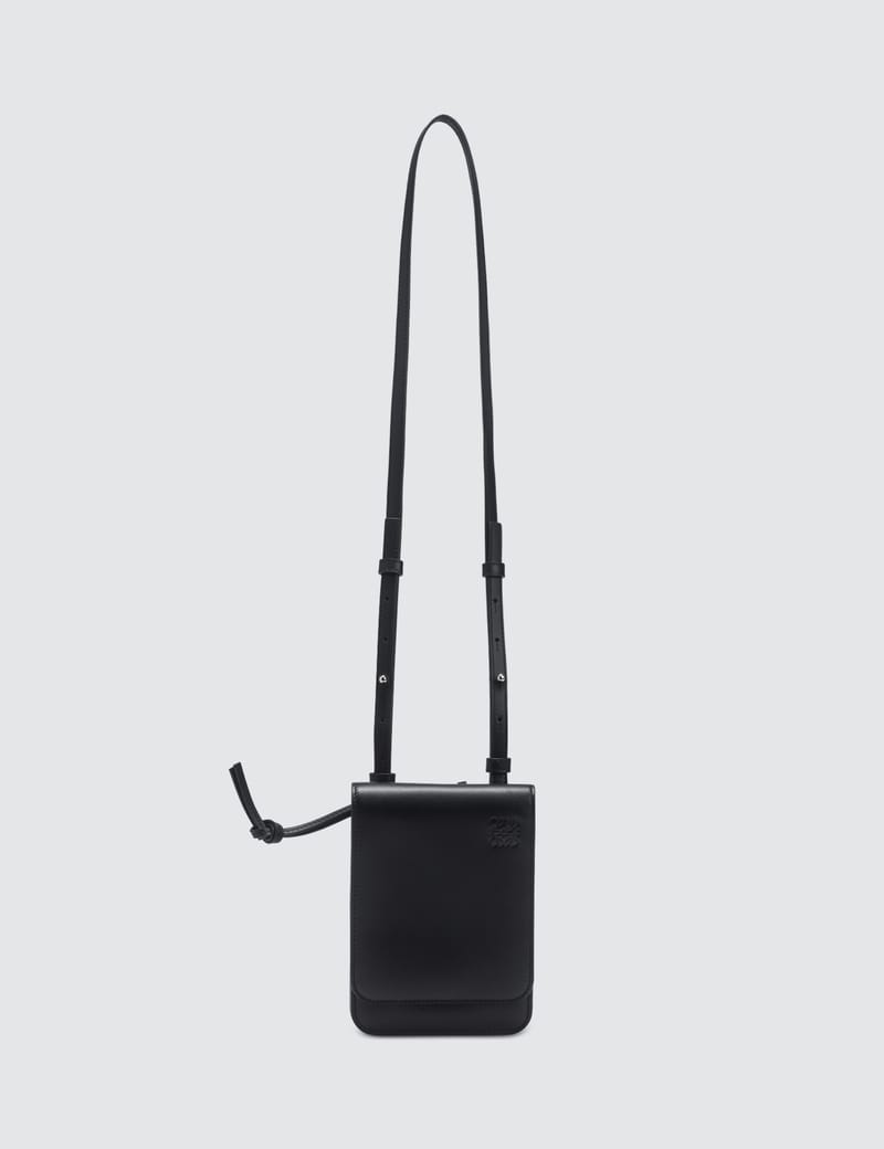 flat leather crossbody bag