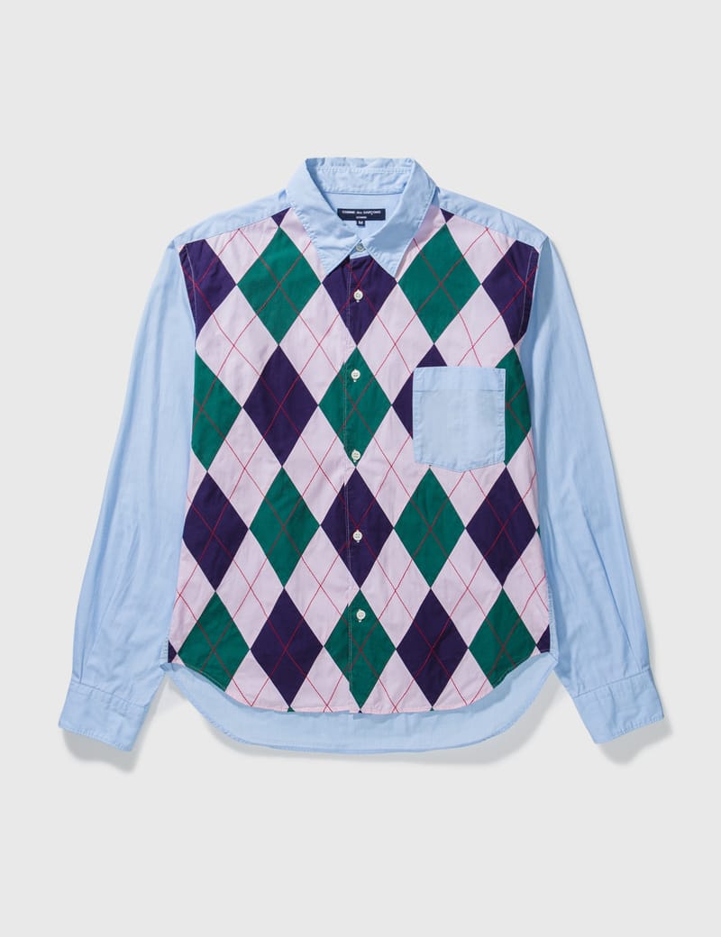 cdg patchwork shirt