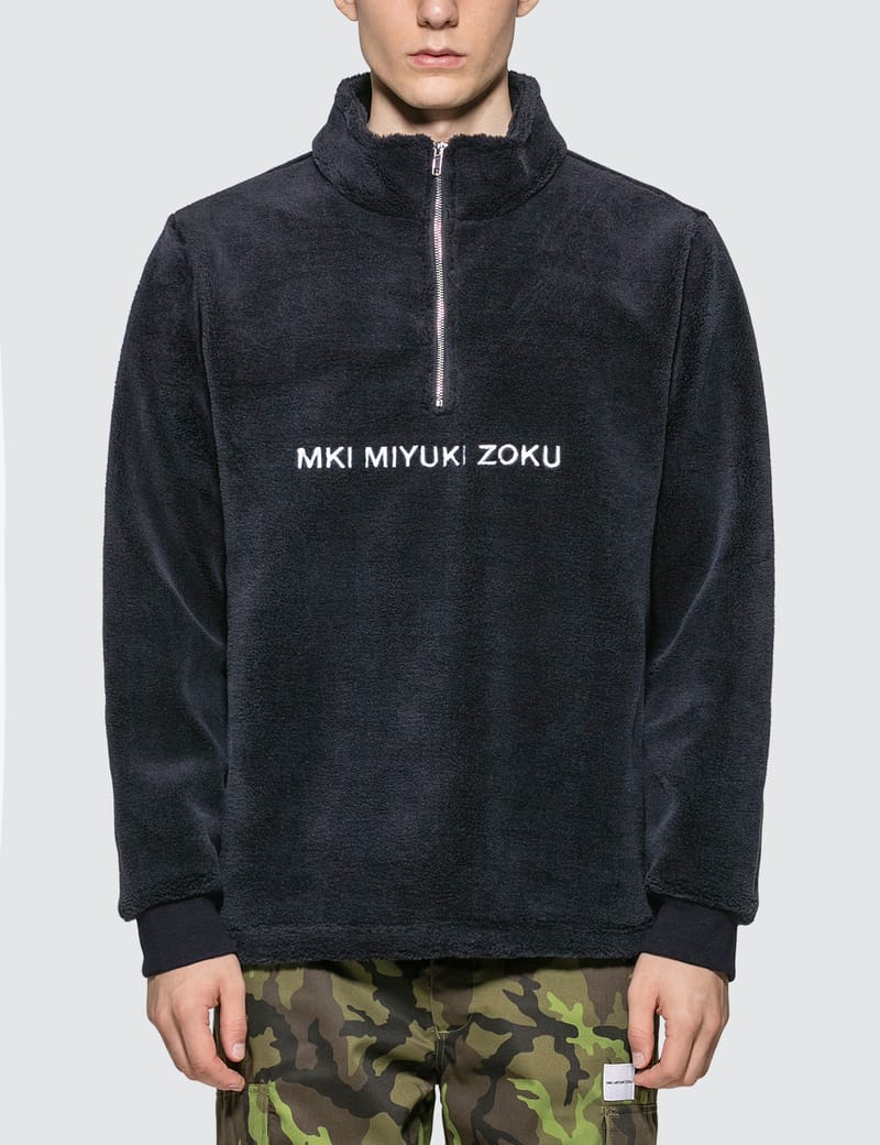 mki sherpa quarter zip black