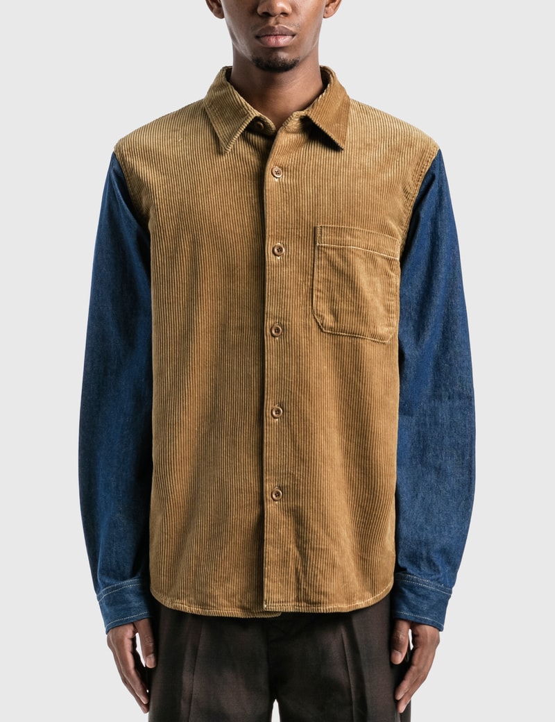 Image of Stussy Corduroy Denim Mix Shirt