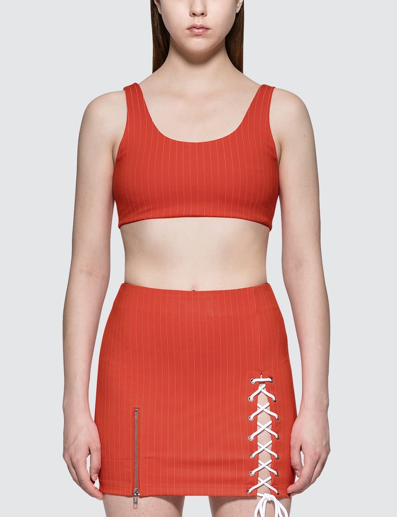 Image of Danielle Guizio Pinstripe Sport Top