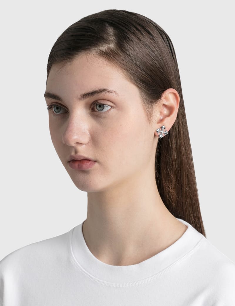 off white mini arrow earrings