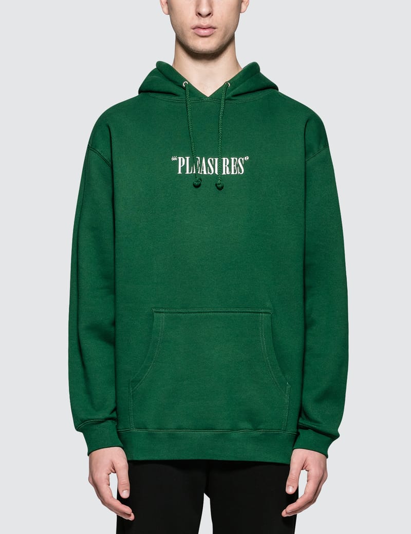 pleasures logo hoodie