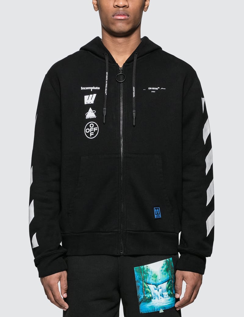 off white zipper hoodie