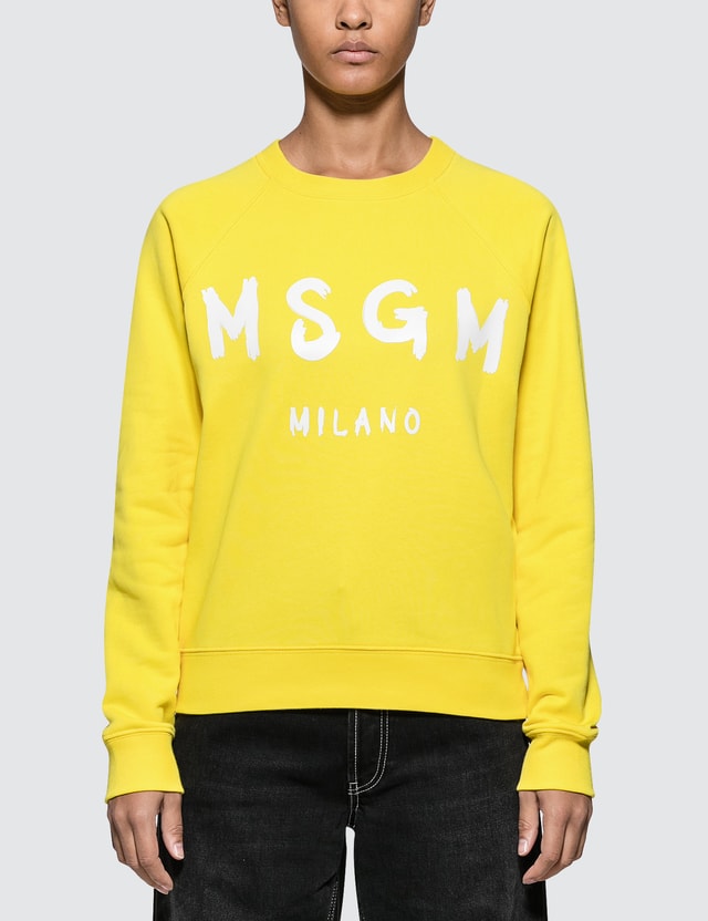 MSGM Brush Strokes Msgm Logo Sweatshirt