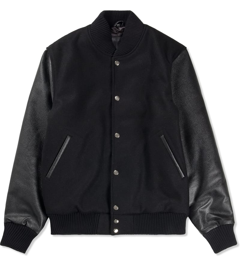 mki black classic varsity jacket