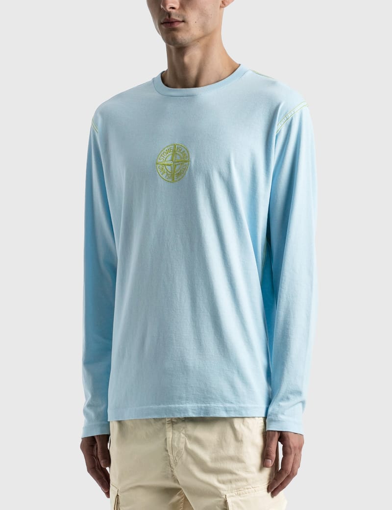 sky blue stone island t shirt
