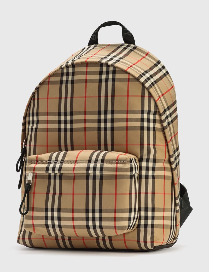 vintage check nylon backpack