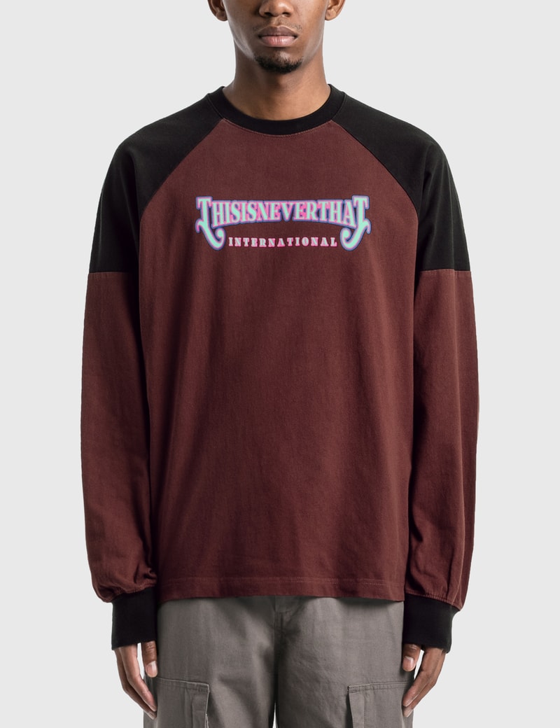Image of Thisisneverthat Overdyed Raglan Long Sleeve Top