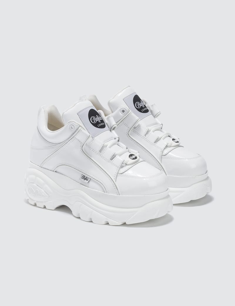 buffalo classic low white patent leather
