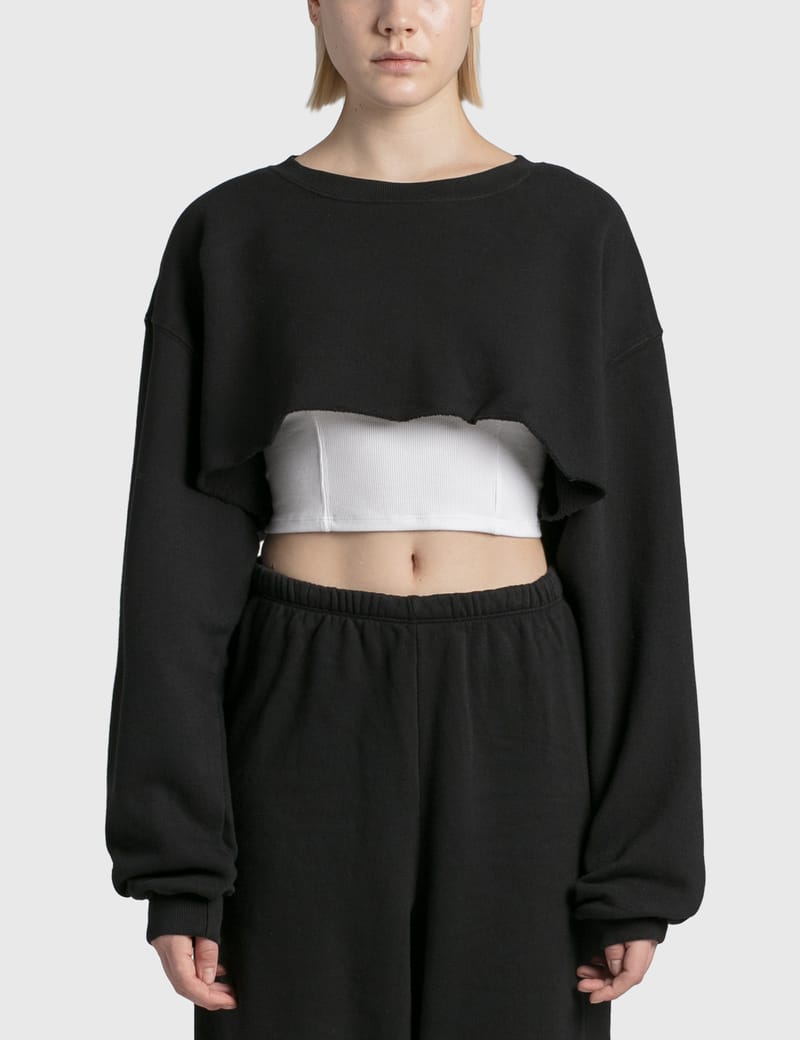 joah brown cut off sweatshirt