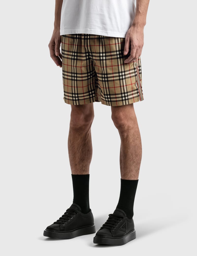 vintage check drawcord swim shorts