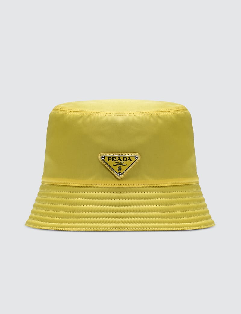 yellow prada bucket hat