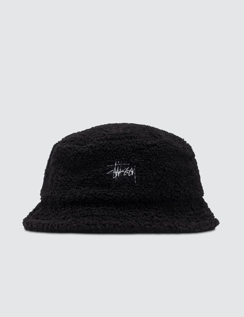 sherpa fleece bucket hat stussy