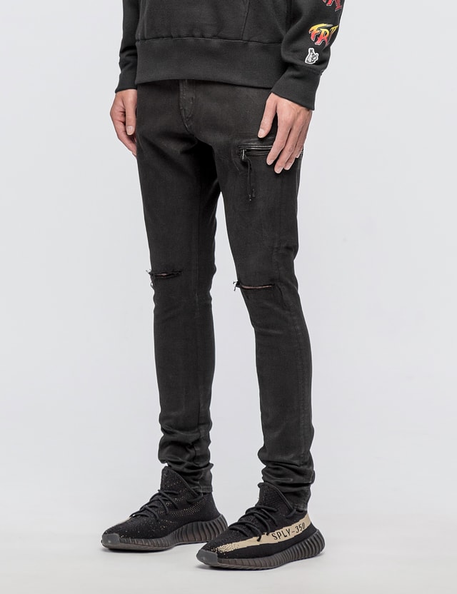 Fr2 Ripped Black Coating Hype Fit Denim Jeans Hbx