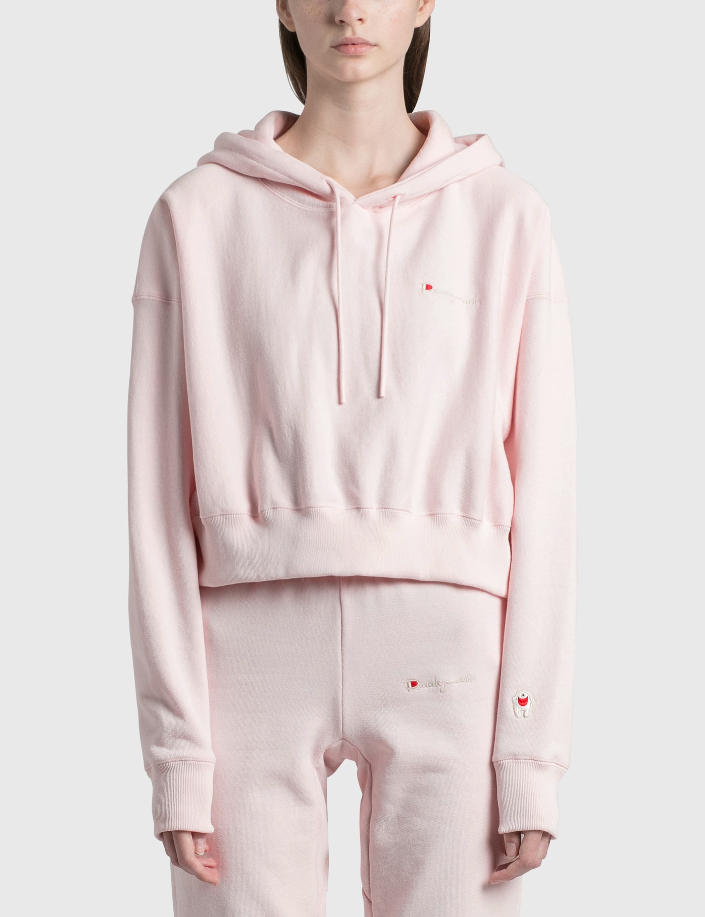 Readymade Cropped Hoodie In Pink