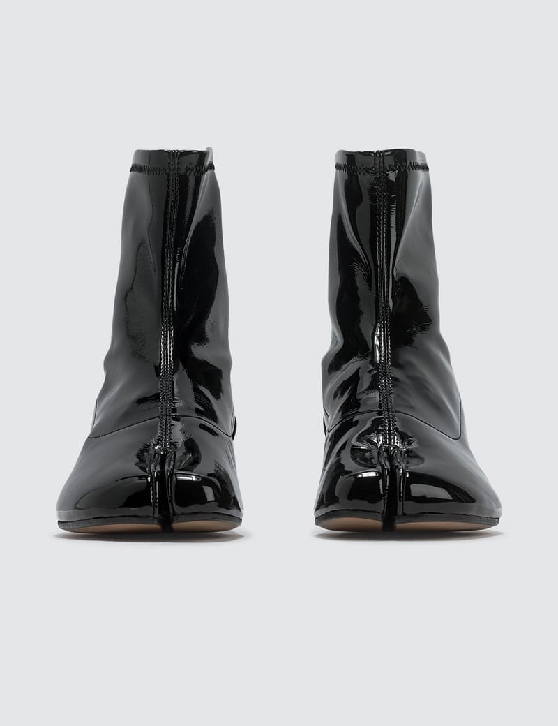 patent leather sock boots
