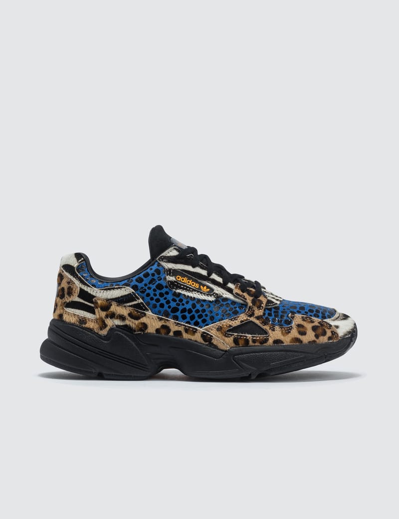 adidas originals falcon trainers in contrast leopard prints