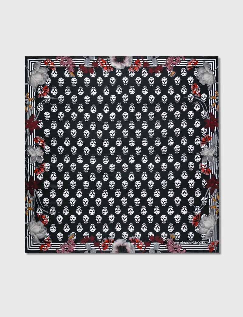 Image of Alexander McQueen Biker Night Flower Scarf