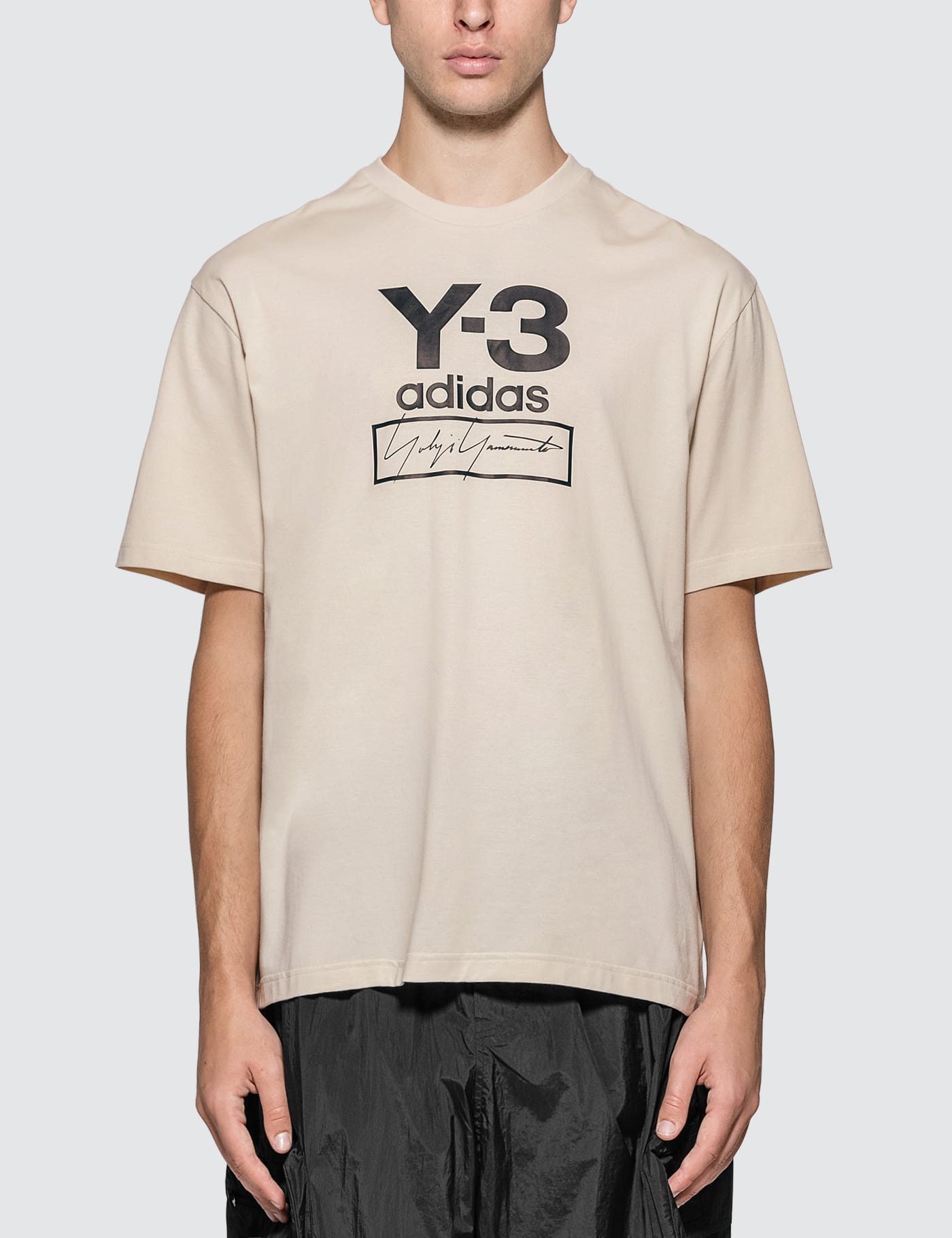 y3 stacked logo tee