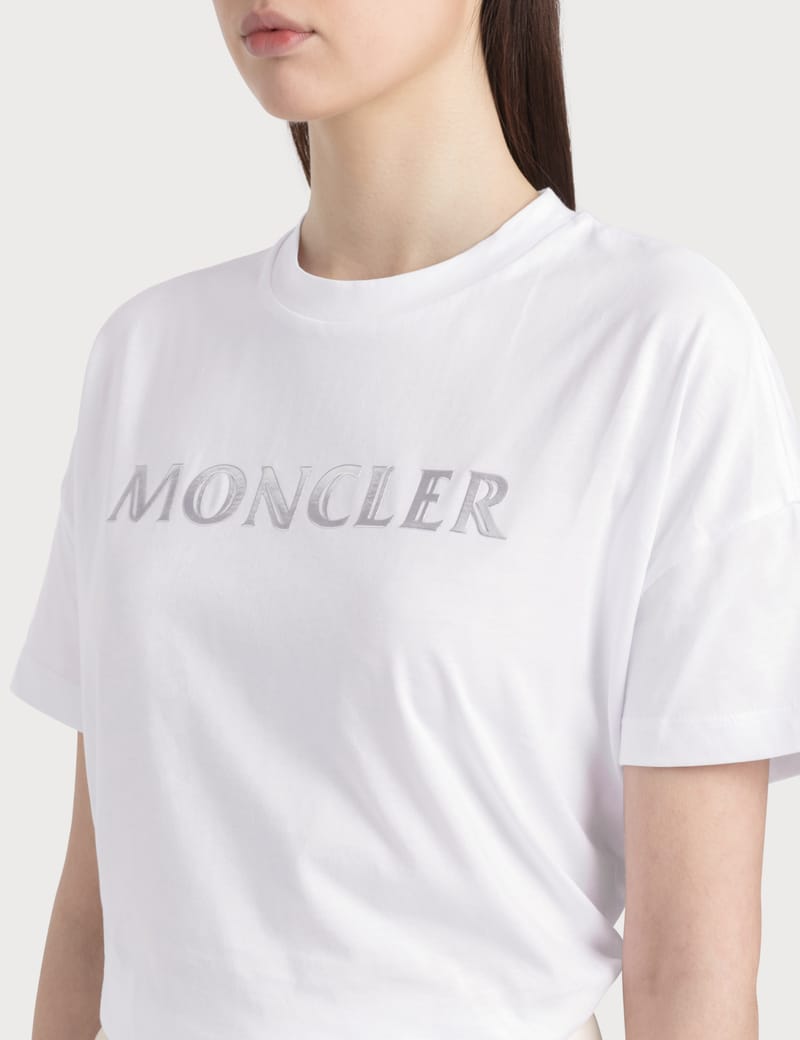 moncler logo print t shirt