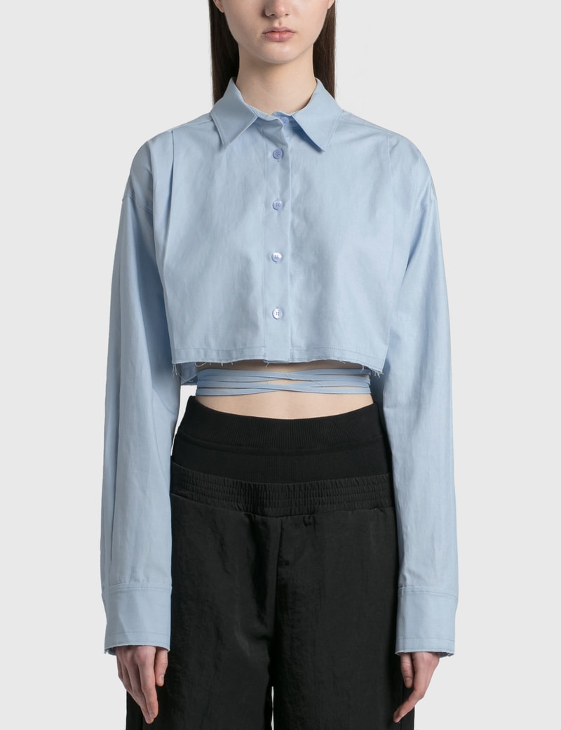 Image of Wedone Linen Crop Shirt