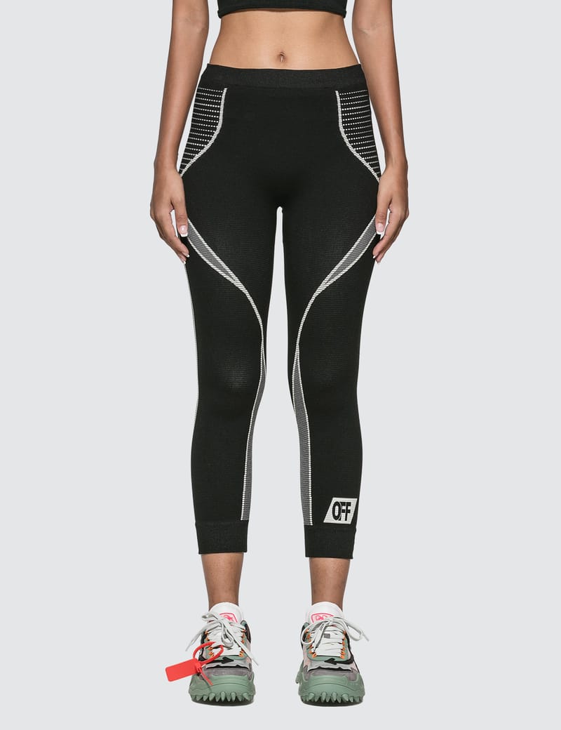 off white athletic leggings