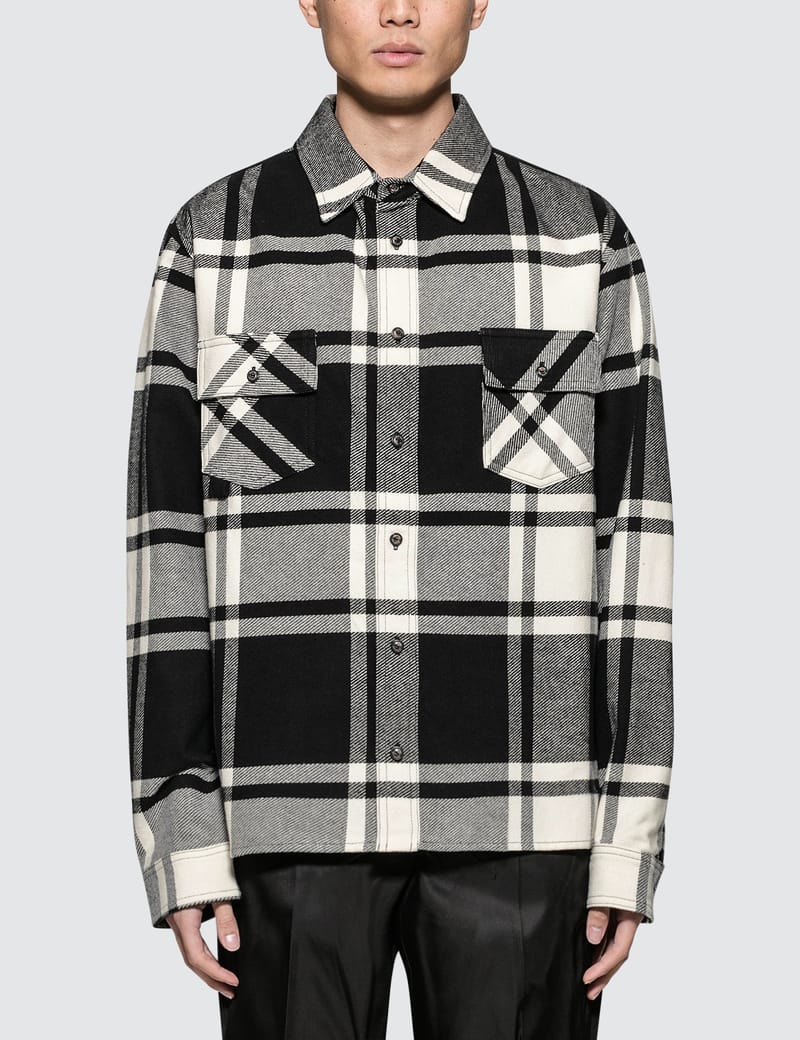 off white plaid shirt