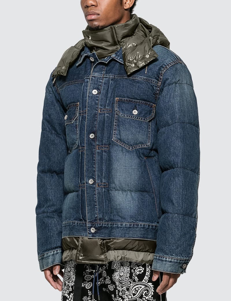 denim puffer jacket mens