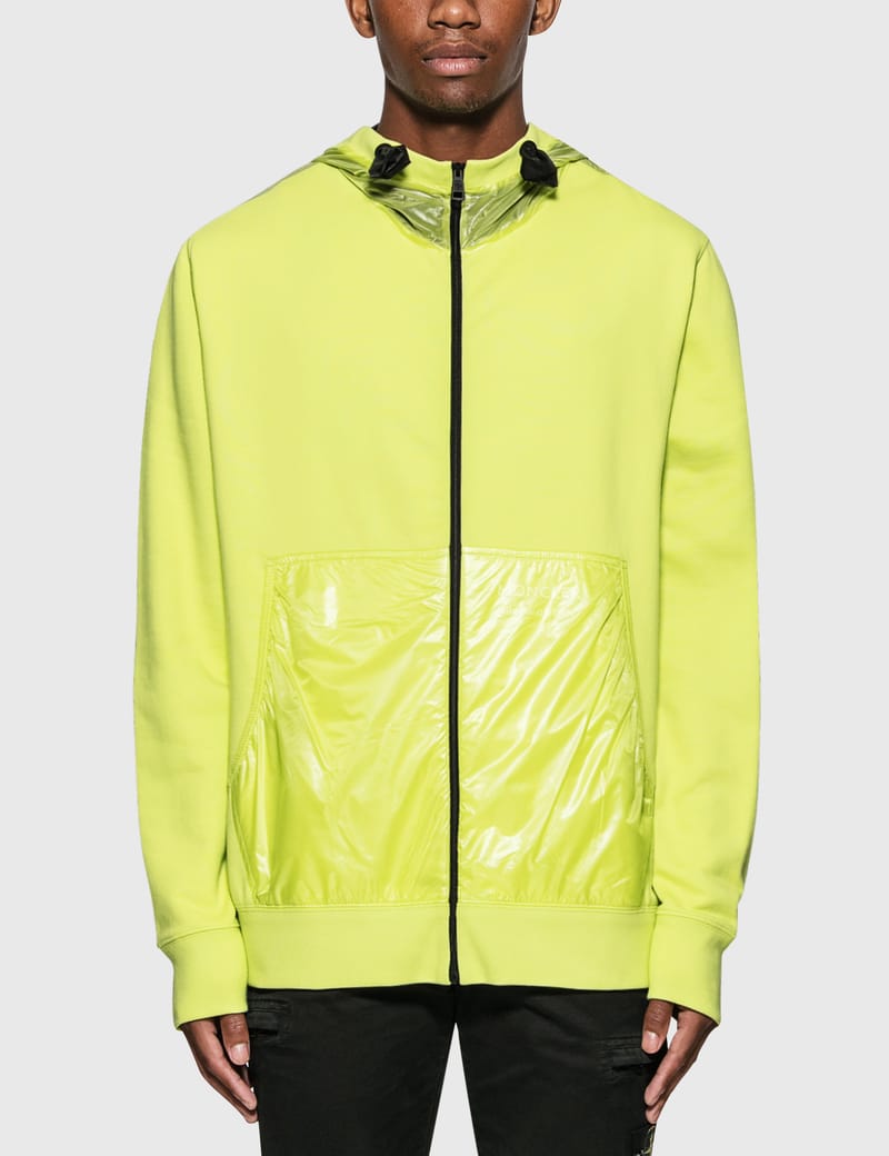 yellow hooded cardigan