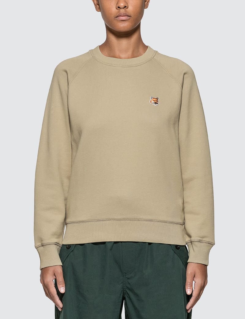 maison kitsune fox head patch sweatshirt