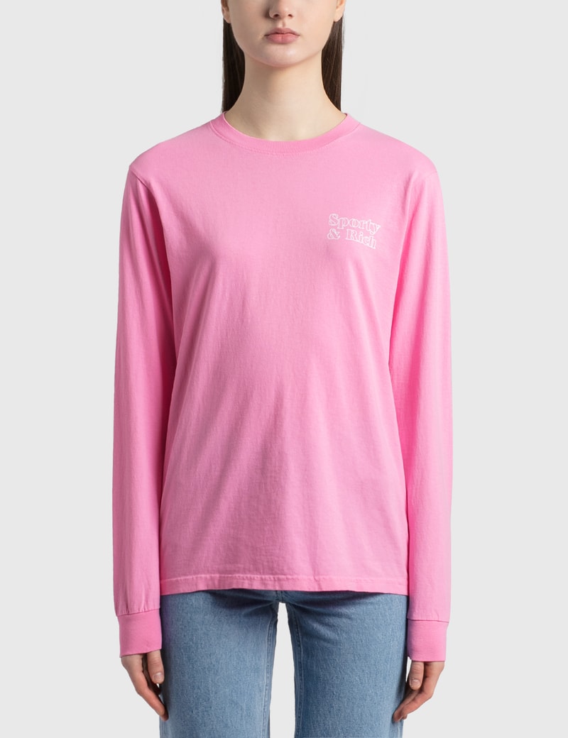 Image of Sporty & Rich Fun Logo Long Sleeve T-Shirt