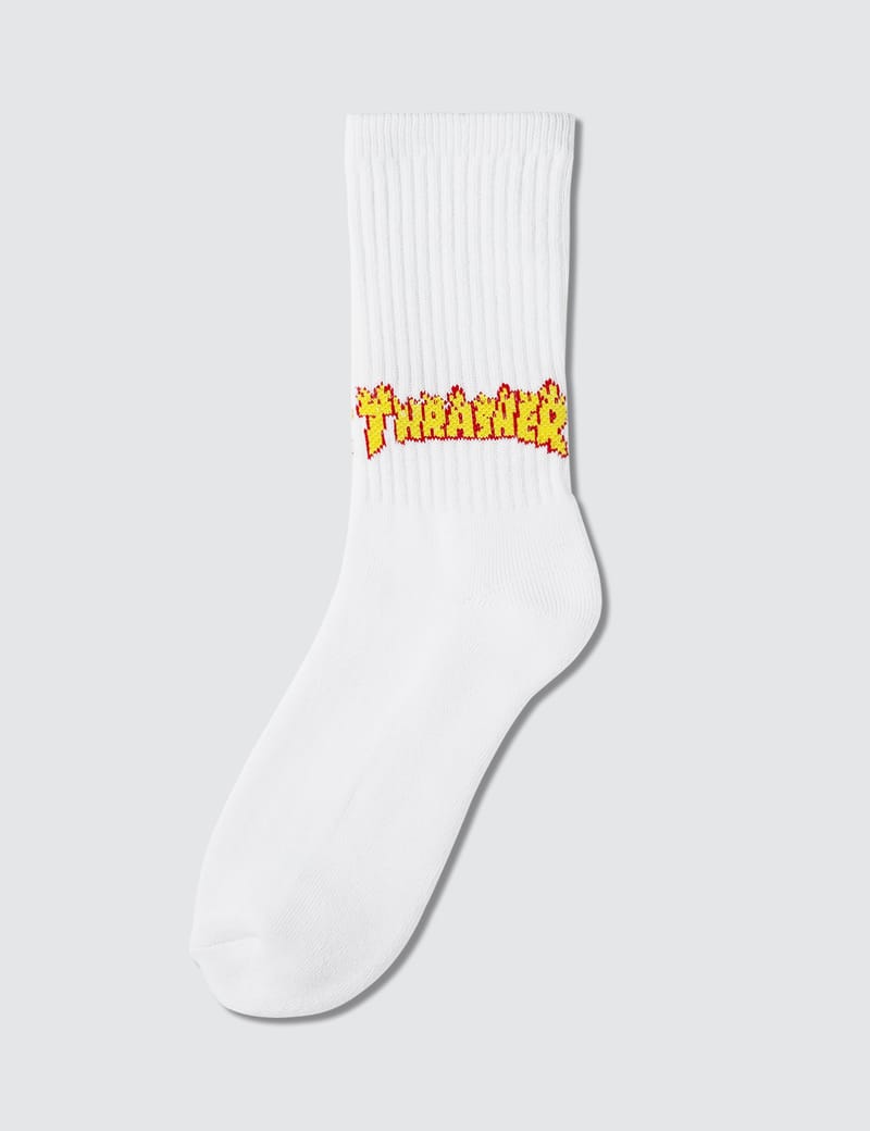thrasher socks flame