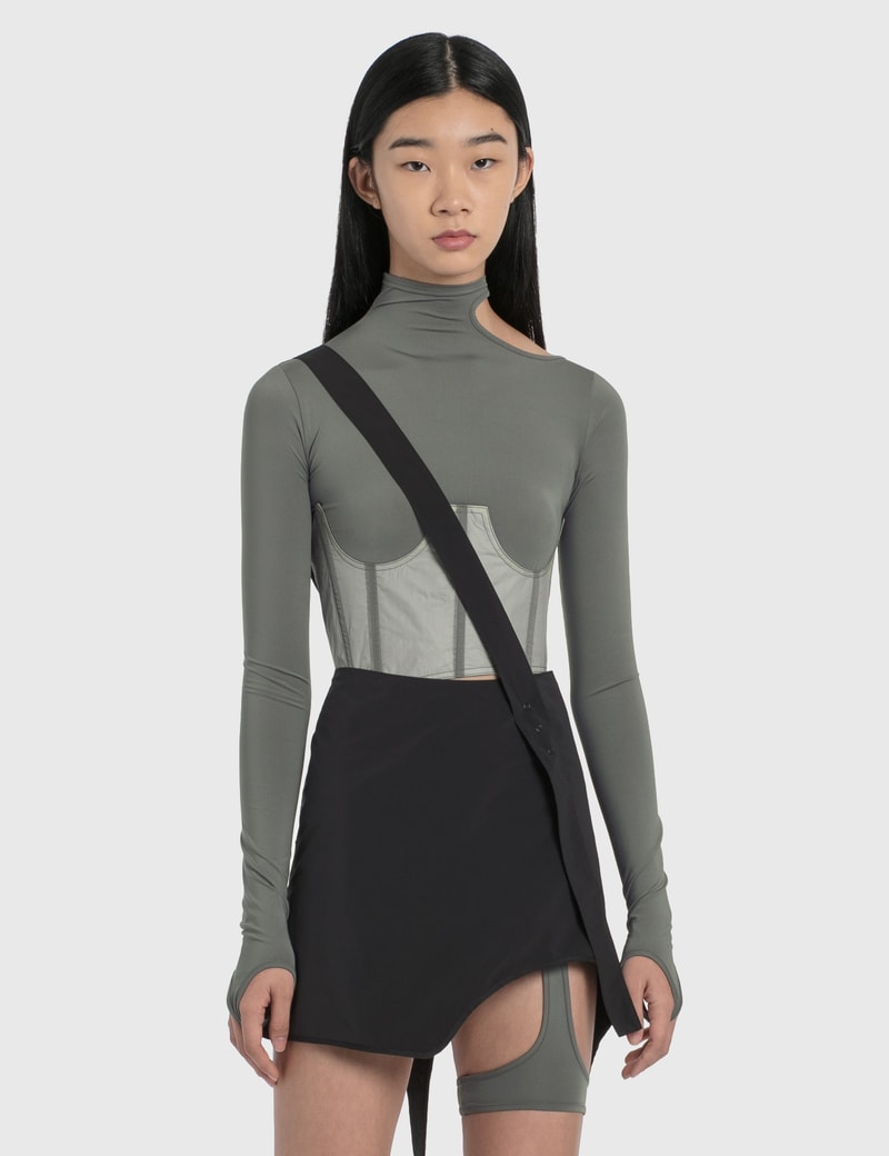 Image of Hyein Seo Long Sleeve Top With Corset