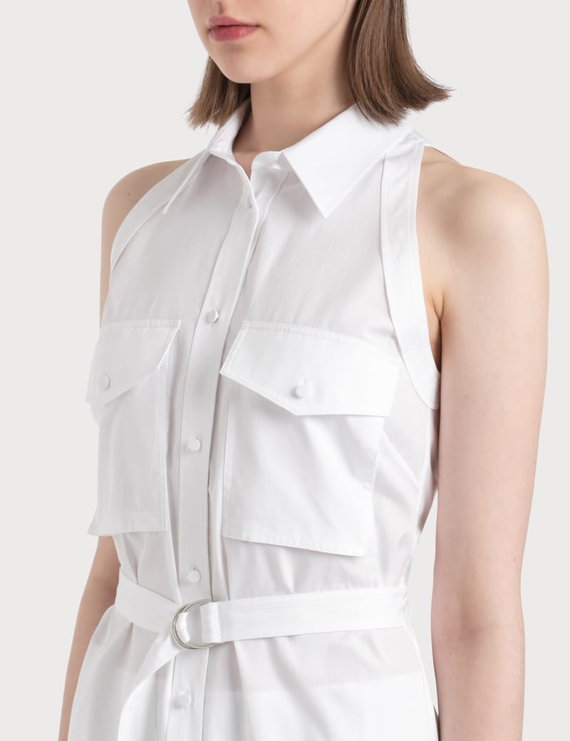 helmut lang white shirt dress