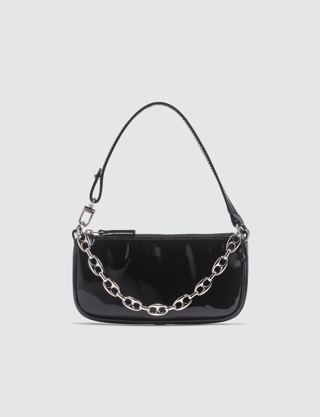 BY FAR - Mini Rachel Black Patent Leather Bag | HBX