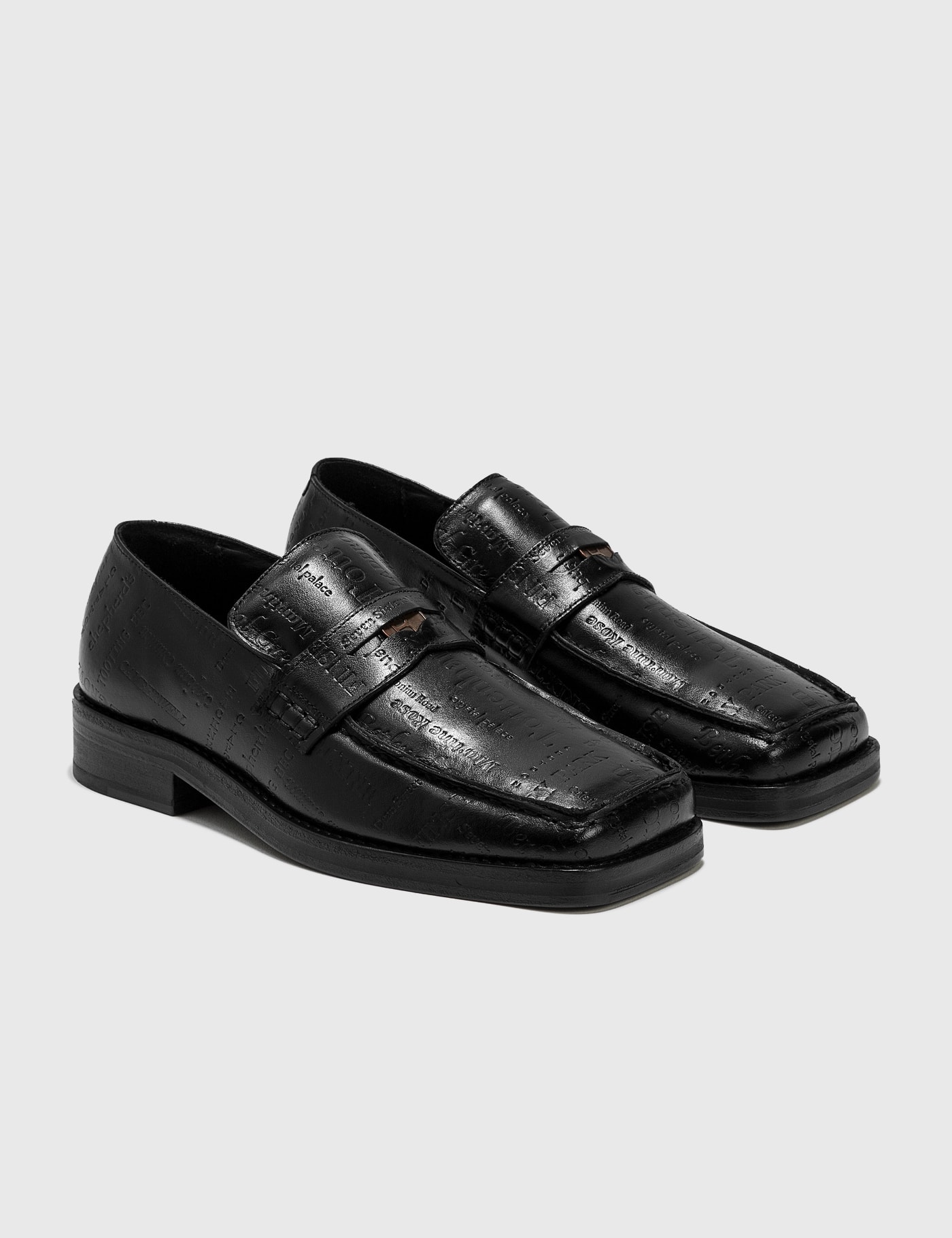 MARTINE ROSE EMBOSSED TEXT ROXY LOAFER