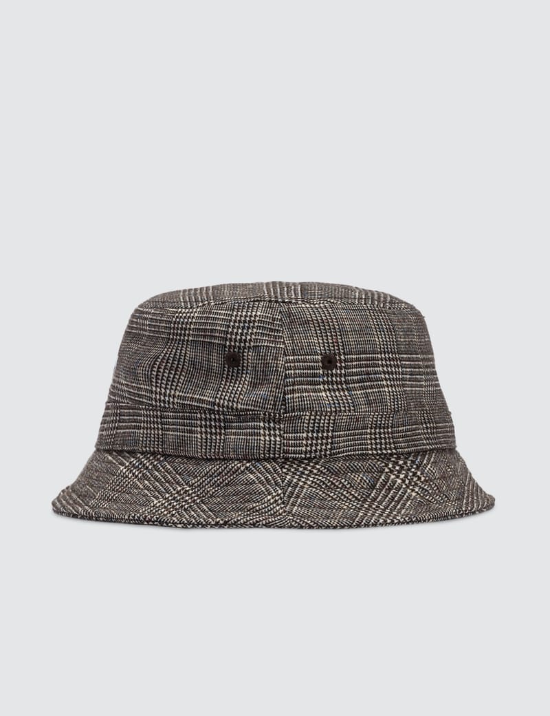 stussy glen plaid bucket hat