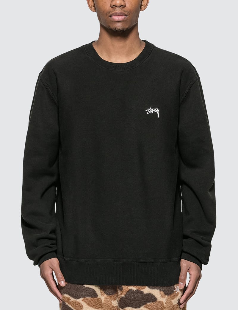 stussy stock logo crew sweat