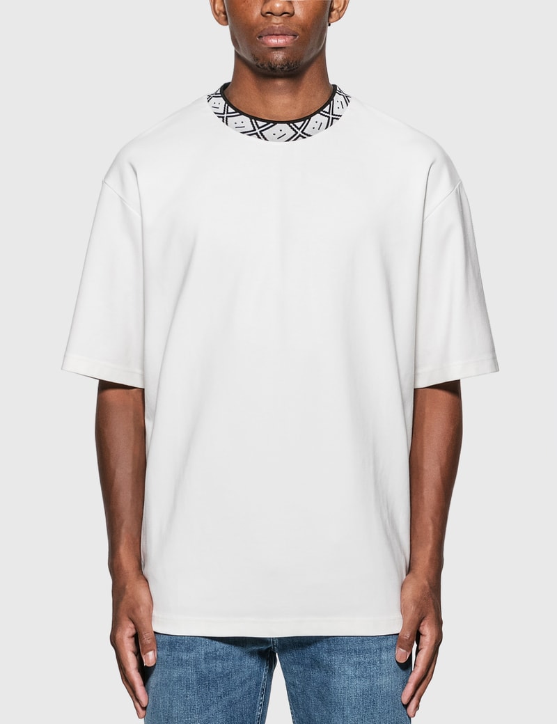 Image of Acne Studios Face Motif Mock Neck T-Shirt