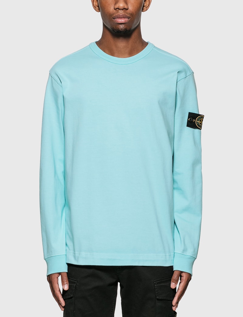 Image of Stone Island Compass Patch Logo Long Sleeve T-Shirt