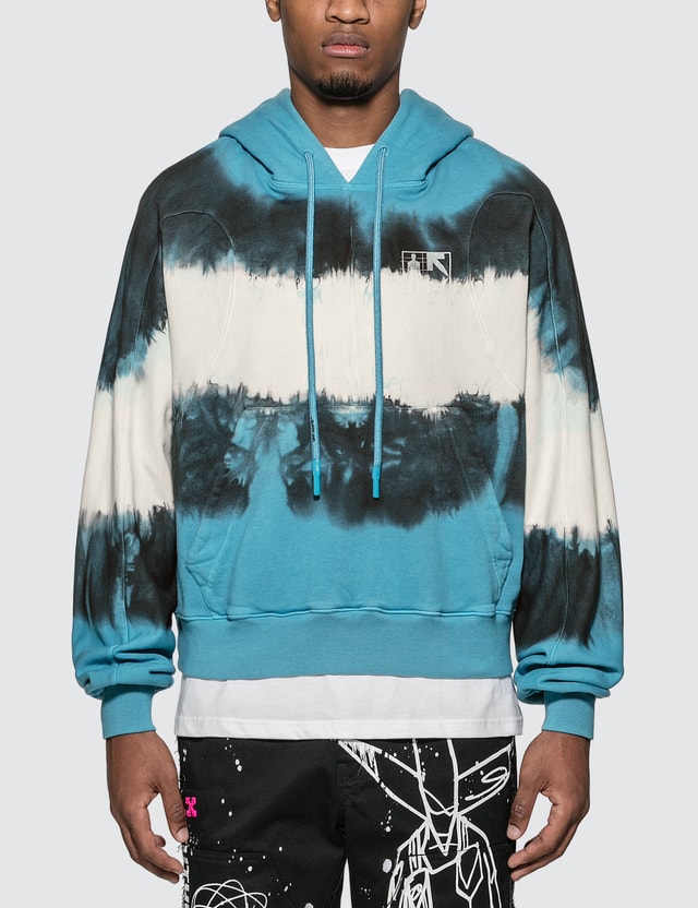 picture Off White Blue Tie Dye Hoodie arrows tie dye contour hoodie