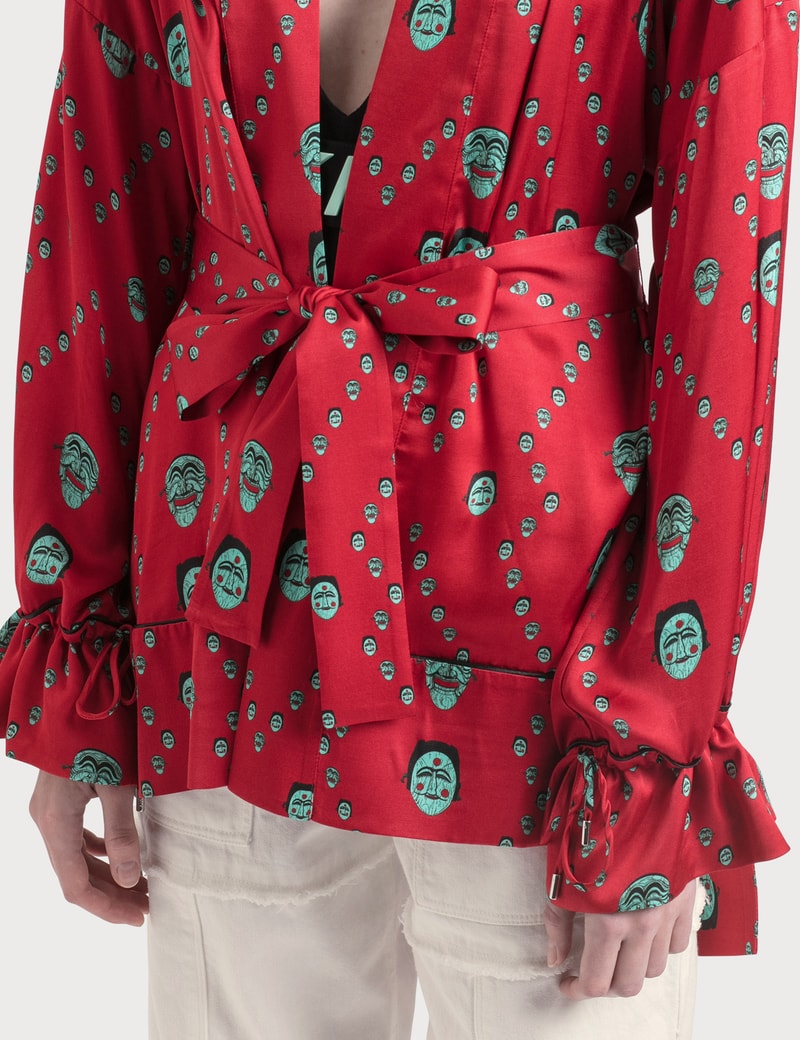 Image of Kirin All Over Masks Fluid Kimono