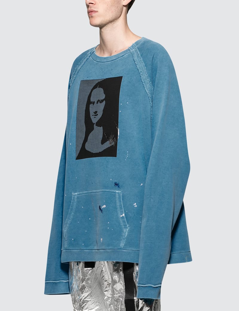 maison margiela mona lisa print sweatshirt