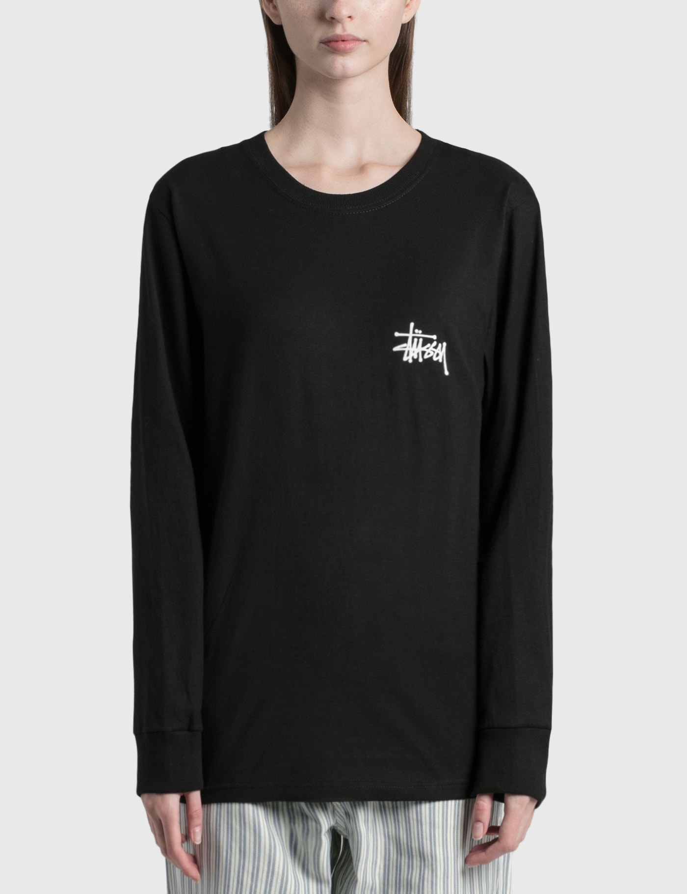 Stussy Basic  Long Sleeve T-shirt In Black