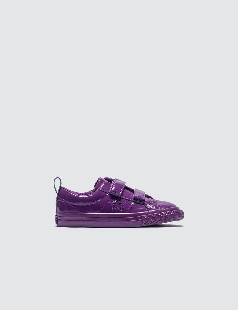 purple velcro converse