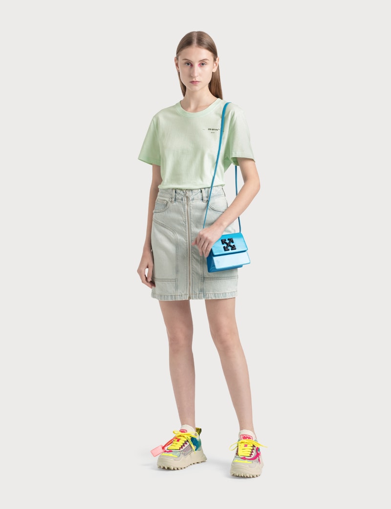 Image of Off-White Full Zip Denim Mini Skirt