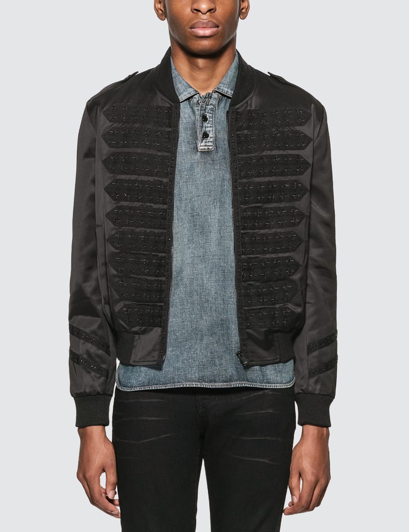 saint laurent satin bomber jacket