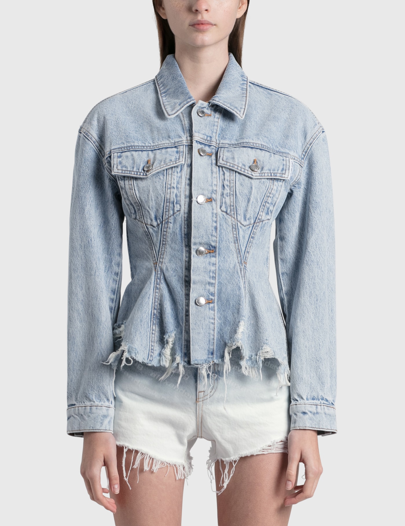 Alexander Wang T Sculpted Flare Jacket In Blue