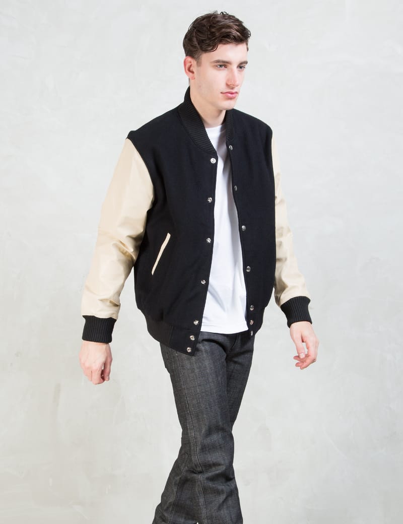 mki black classic varsity jacket